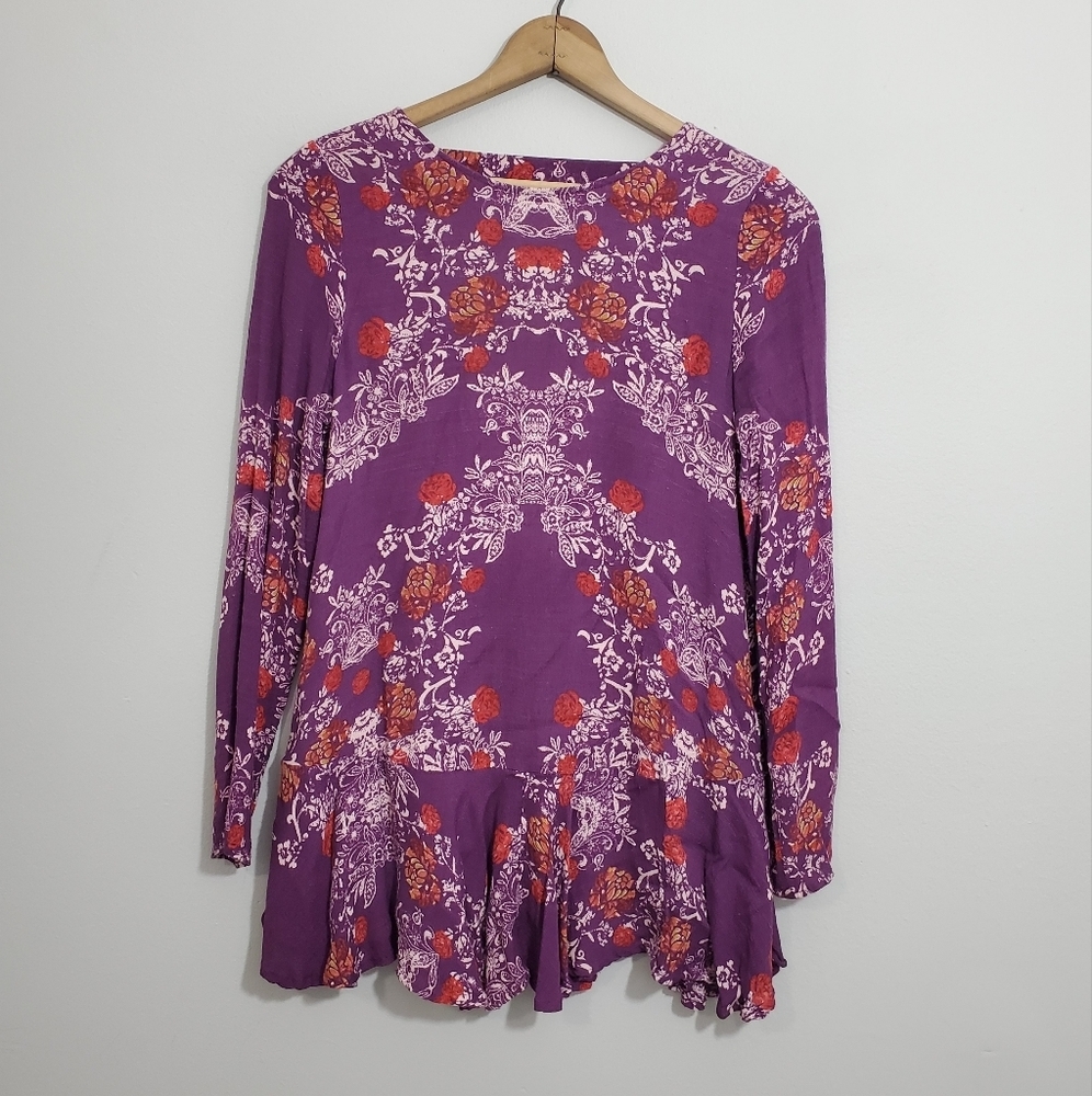 Free People Smooth Talker Floral Print Tunic Top